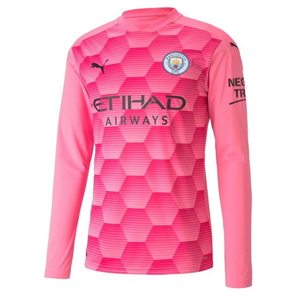 Camiseta Manchester City Replica Tercera Ropa ML Portero 2020/21 Rosa